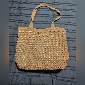 The Sak Tan Crochet Shoulder Bag